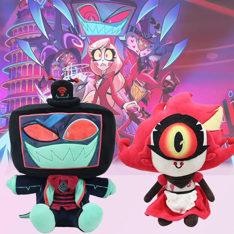 

NEW 30/28cm New Anime Hazbin Hotel Plush Doll Cartoon Movie Peripheral Niffty，3 Vees Plushie Soft Stuffed Doll Toy Gift For Kids