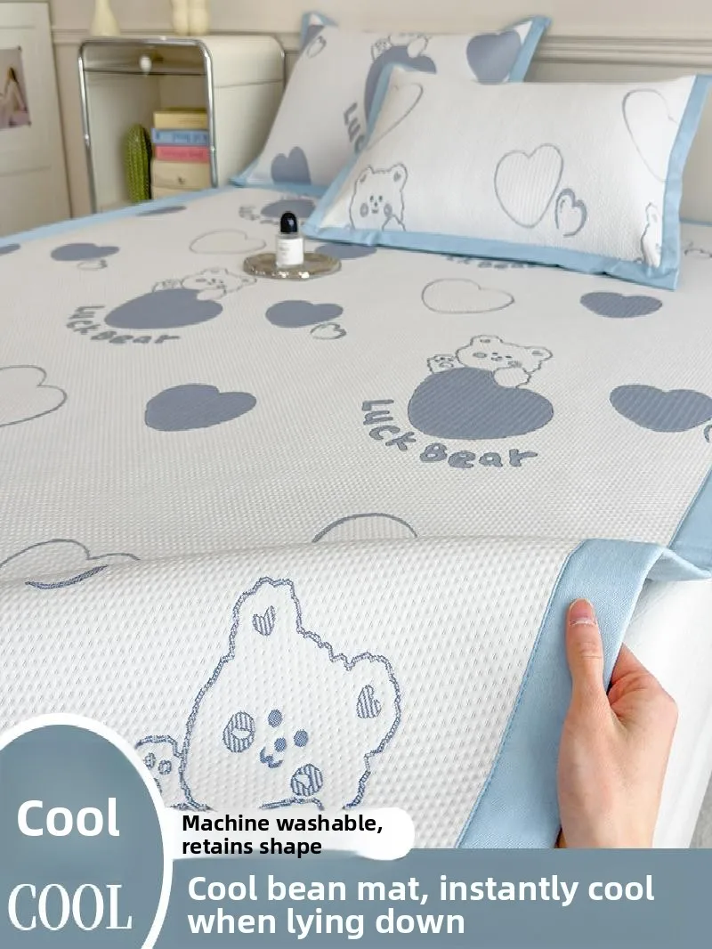 

Охлаждающий коврик из ледяного шелка, комплект из трех предметов, с эффектом ледяного шелка, машинная стирка, мягкий, для кондиционированных помещений, складной, из полиэфирного волокна