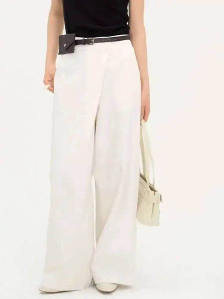 BJTZ Temperament With Solid Color 2025 Spring Female Design Sense Niche Design Floor Drag Casual Women's Pants Everyday