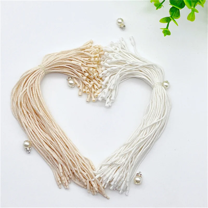 

8000pcs White Beige Hang Tag Rope Garment Bags Cards String Snap Lock Pin Loop Tie Fasteners DIY Clothing Labels Rope Wholesales