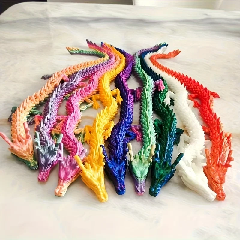 1/4/12pcs 3D Printed Chinese Dragon Ornament - Random Color Car Dashboard & Festival Home Party Decoration