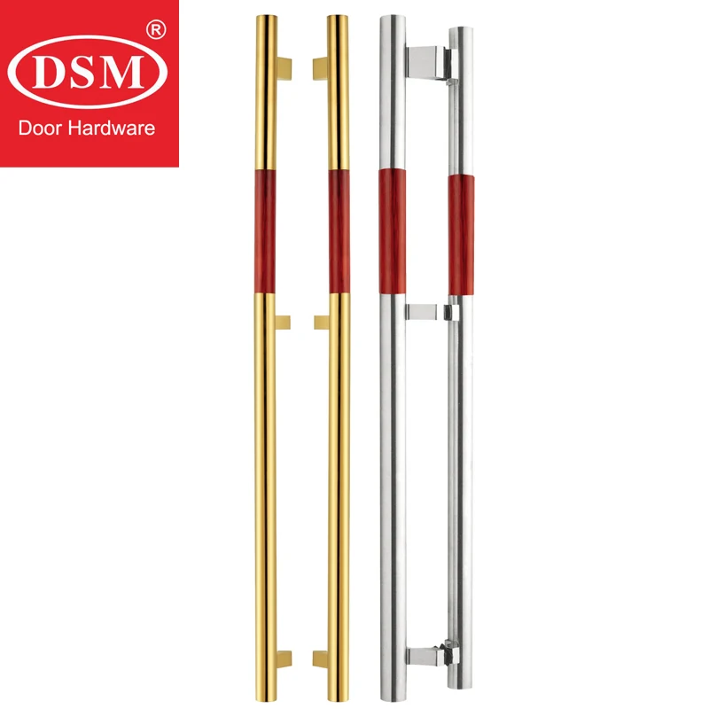 1200mm Anti-static Entrance Door Handle Ti-gold Plated 304 Stainless Steel Connected Wood Suitable For All Kinds of Doors PA-216