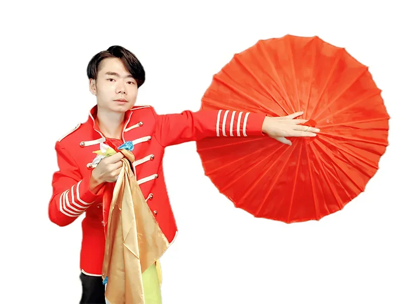 Traditional Chinese Umbrella Production Magic Tricks Handkerchiefs Vanishes to Umbrella Appearing Magia Stage Illusions Gimmicks