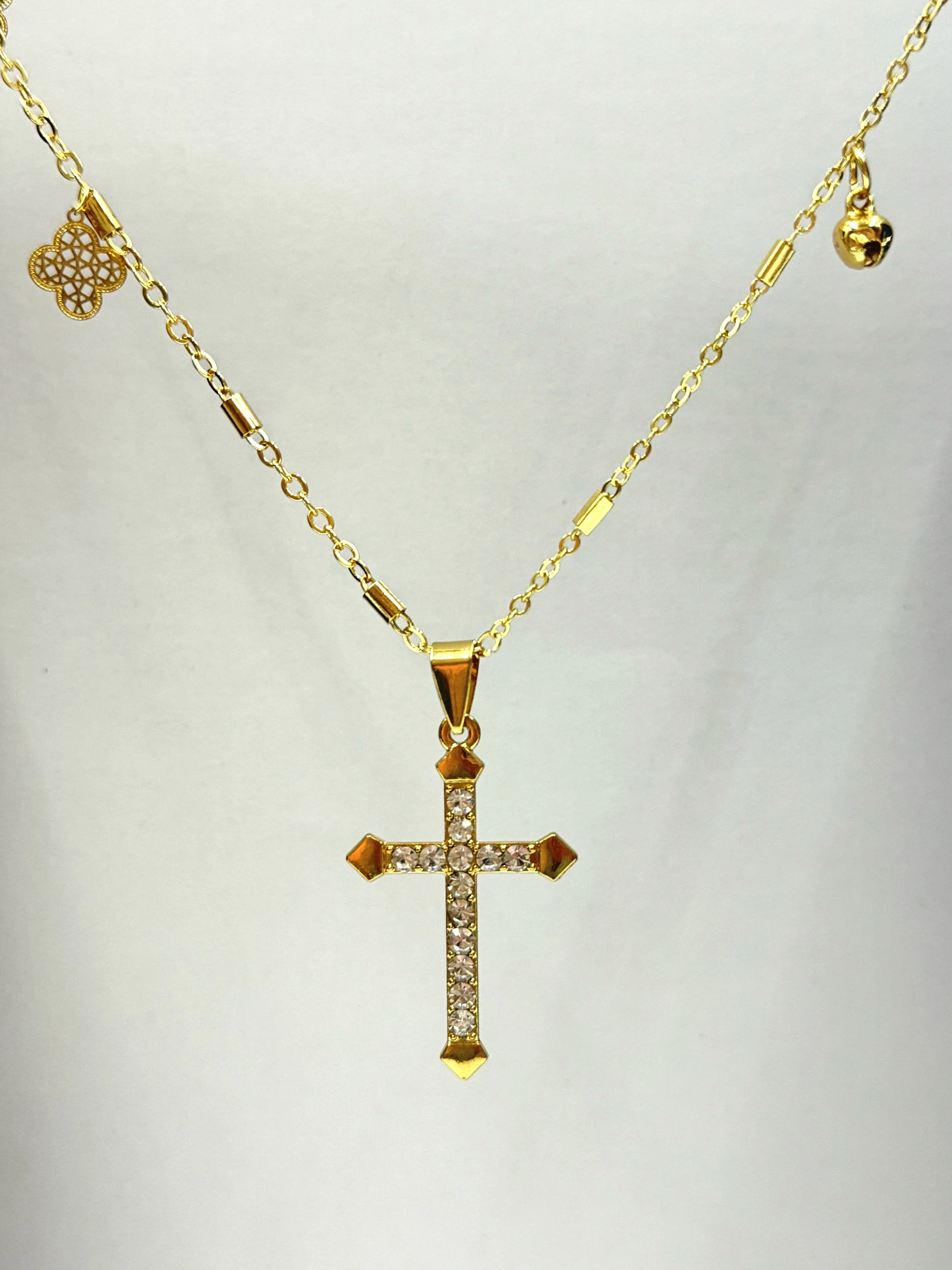 

Minimalist Crystal Cross Necklace Copper - Subtle Faith & Calming Energy For Men Women Protection Fashion Jewelry