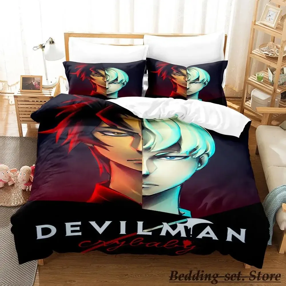 

Devilman Bedding Set Single Twin Full Queen King Size Bed Set Adult Kid Bedroom Duvetcover Sets Anime parure de lit Bed