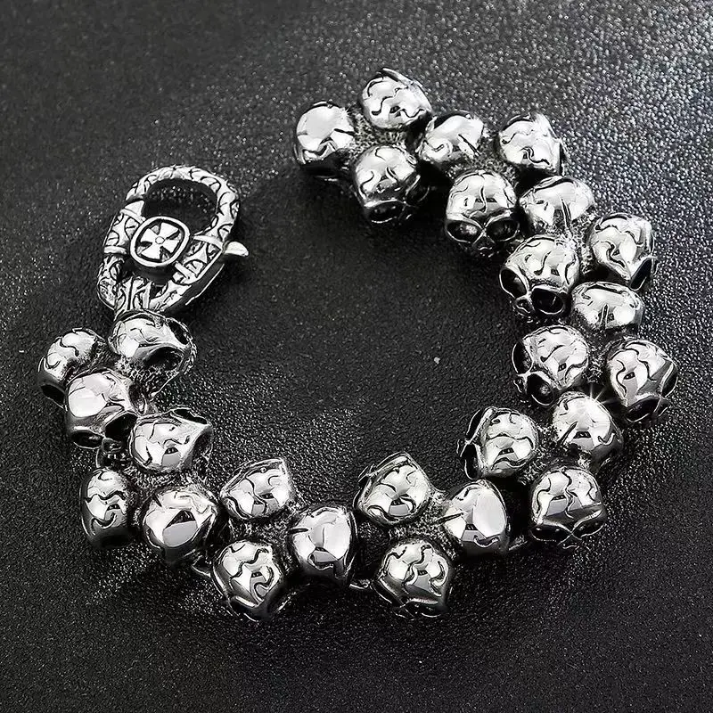 Gothic Fashion Trend Knight Cross Death Skull Bracelet Men\'s Personalized Jewelry Accessories