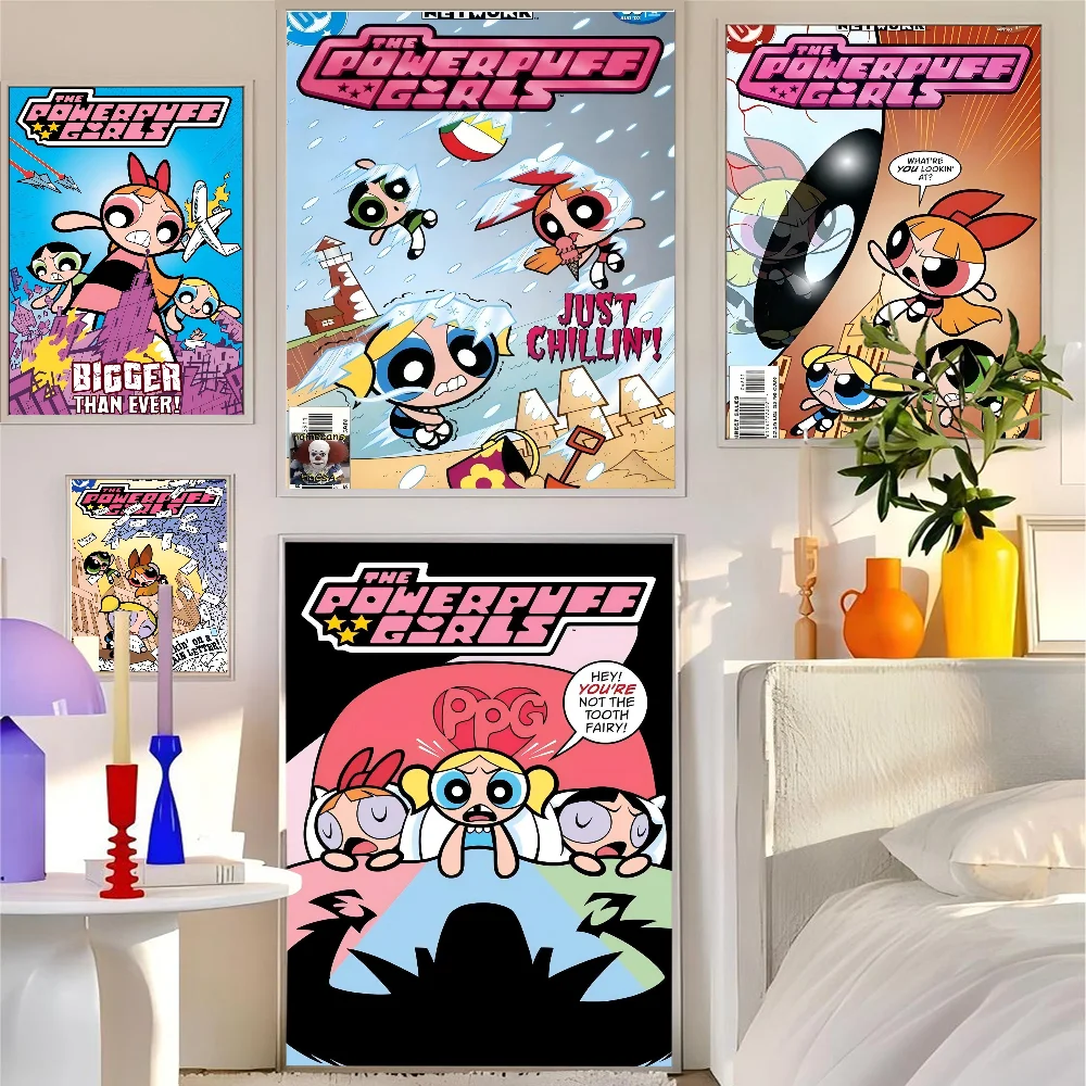 1pc The Super Powerpuff Girls Poster HD Posters Home Room Bar Cafe Decor Art Wall Painting Picture