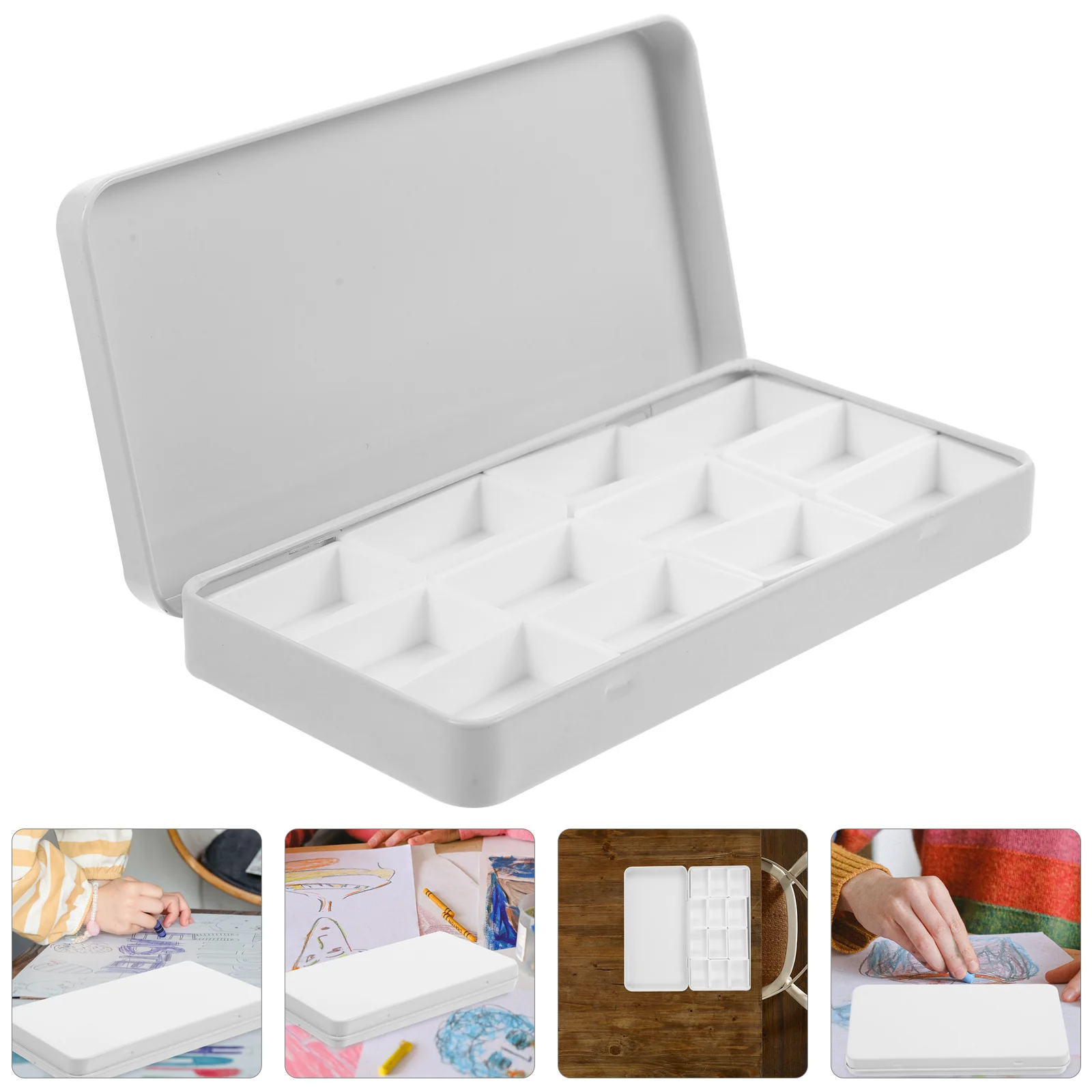 

12 Empty Tin Palette Jars 3 2ML Iron Boxes Kids Paint Containers Pigment Case Paint Containers White Art Supplies