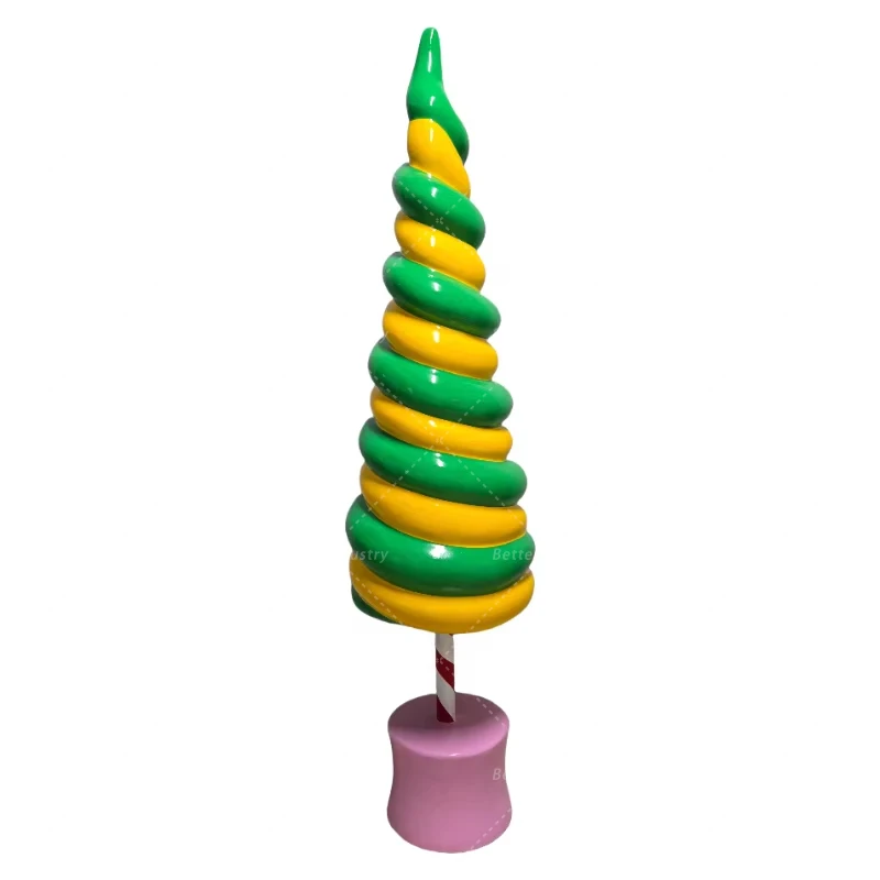 

Hot Sell Large Spiral Fiberglass Christmas Candy Tree Creative Fiberglass Christmas Tree for Indoor/Outdoor Christmas Decoration