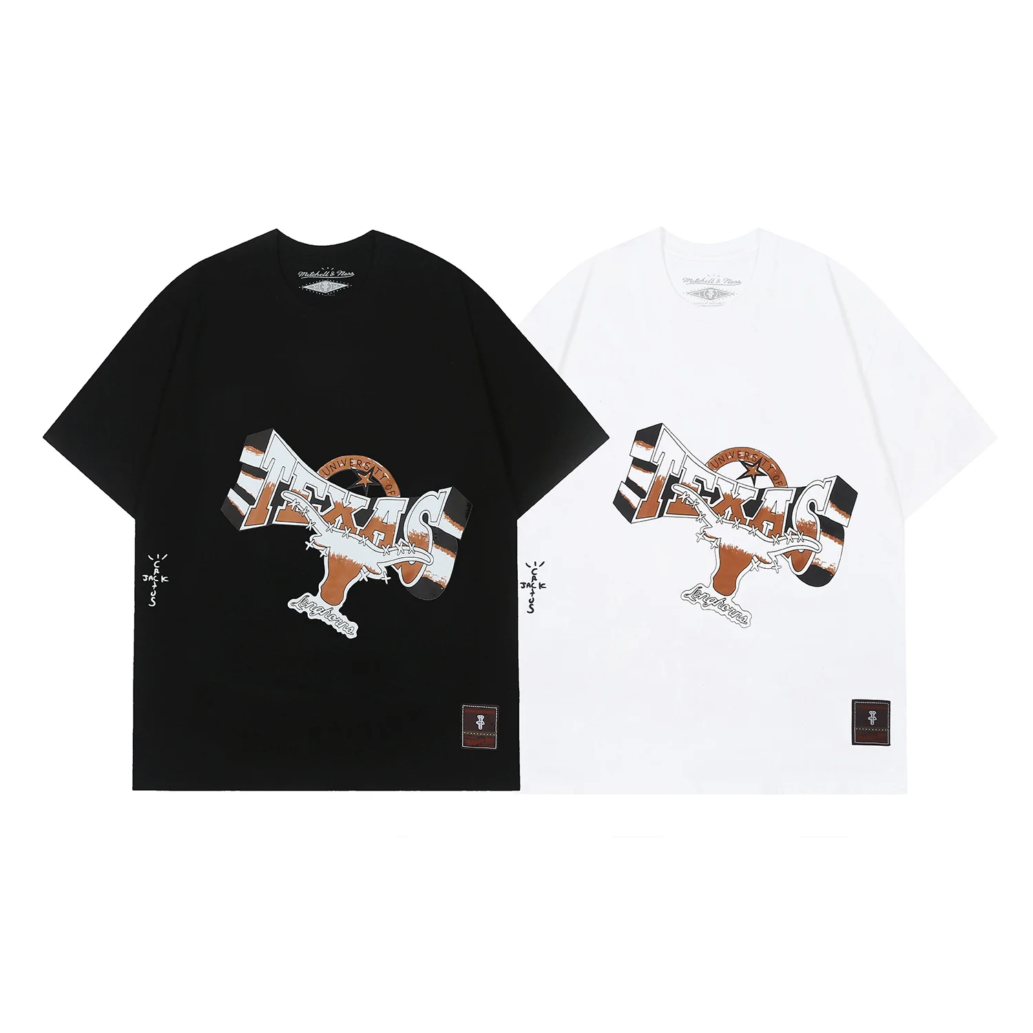 American Letter Print Trendy Rock Hip Hop Heavyweight Double Thread Pure Cotton Short Sleeve T-Shirt Street Style Citywalk Ca...