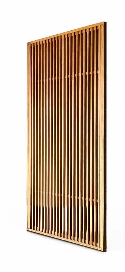 Residential living room entry block Solid wood grid Vertical bar Screen partition