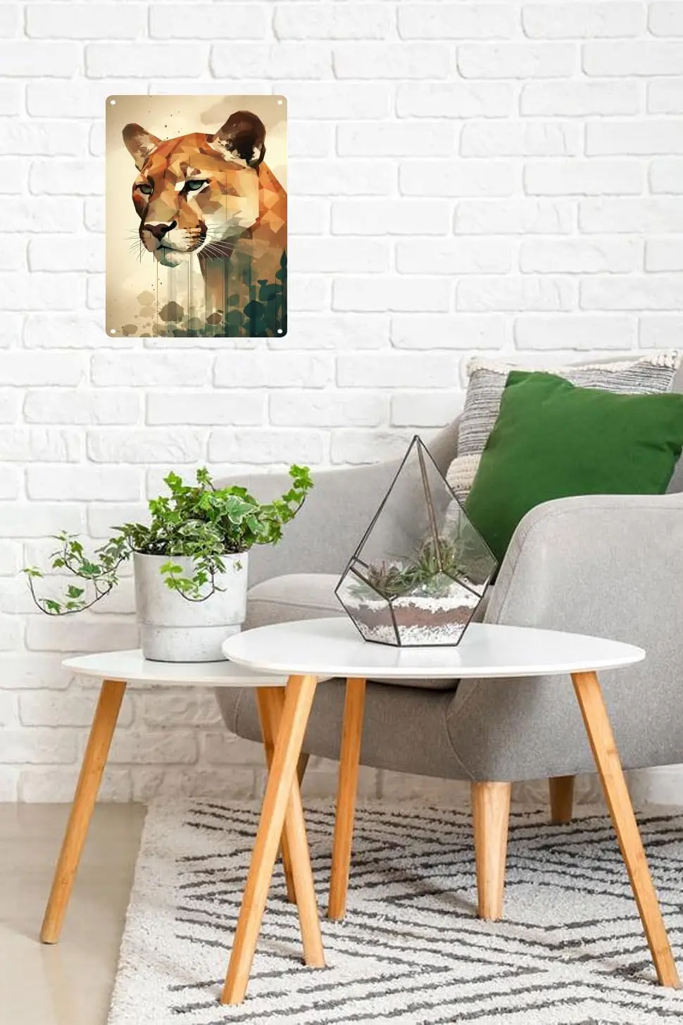 12x8IN Retro Cougar Metal Tin Sign - Vintage Farmhouse Wall Decor For Home, Kitchen, Bathroom, Bar - Intriguing Wildlife Artwork