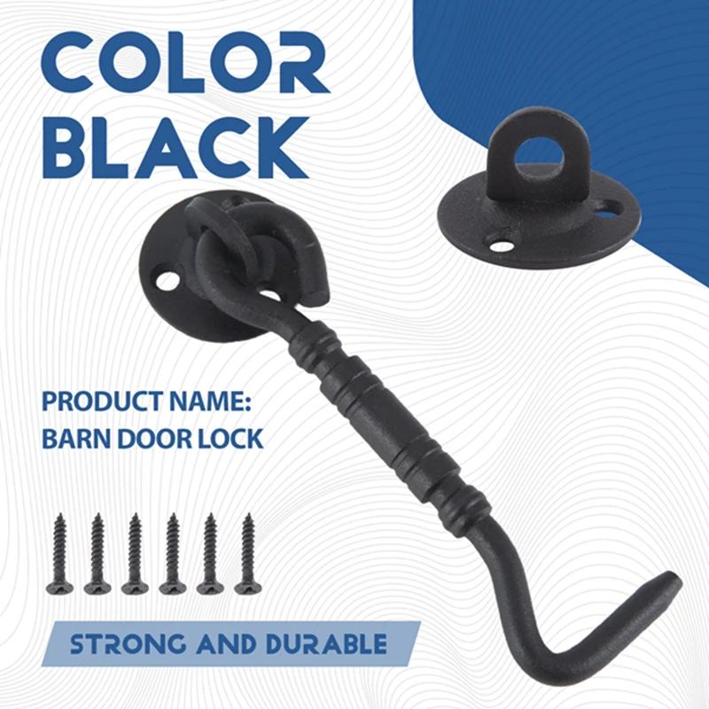 ПОЛНЫЙ дверной замок, 4-дюймовый дверной крючок из нержавеющей стали и ушковая защелка с монтажными винтами, дверной замок для раздвижной двери