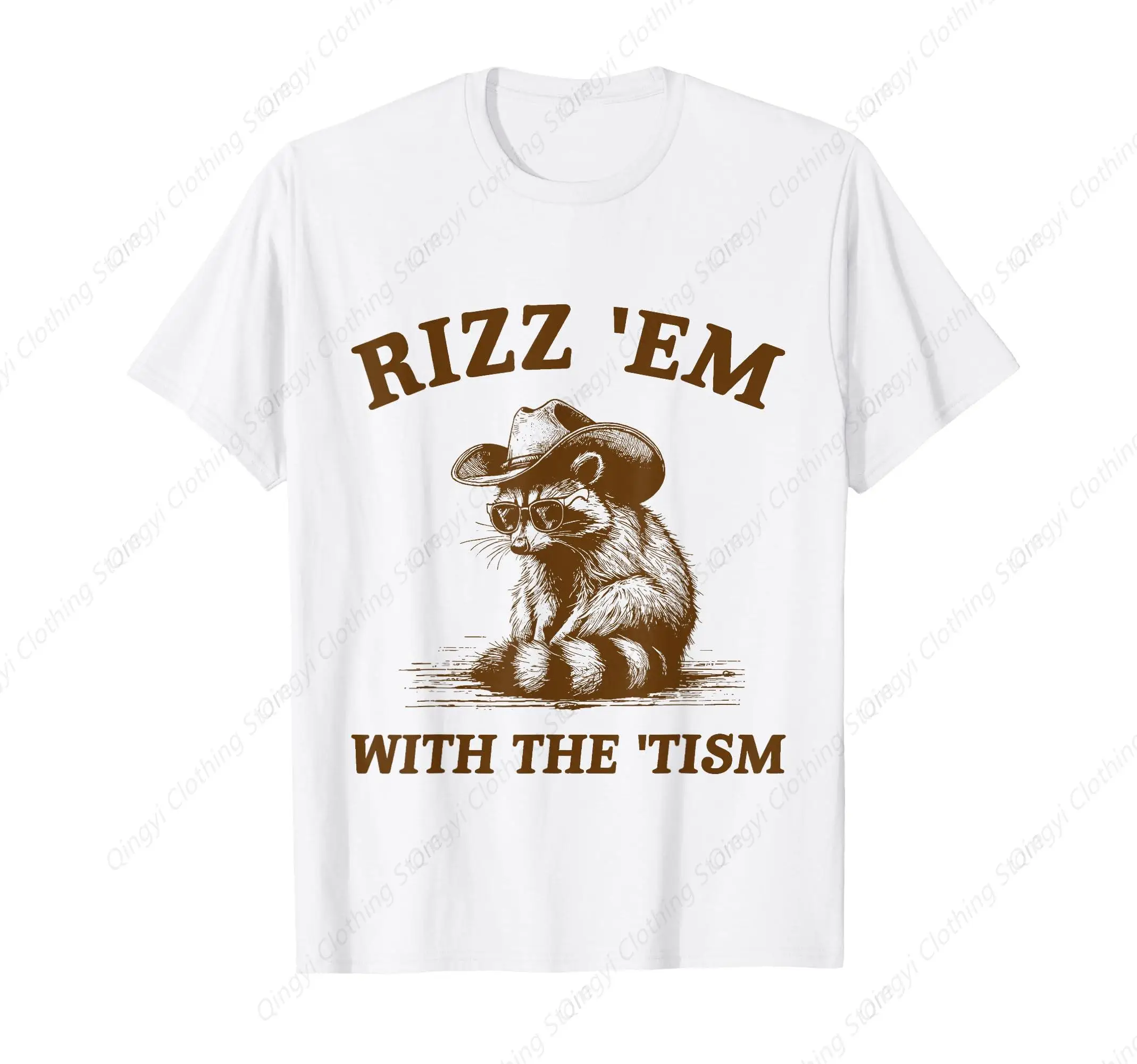 

Rizz 'Em With The 'Tism Funny Raccoon T-Shirt