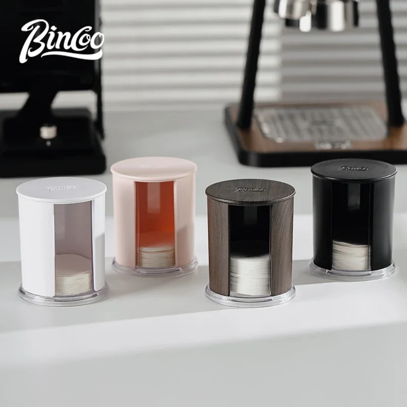Bincoo Mocha Pot Filter Paper Storage Box Round 60mm Handle Powder Bowl Coffee Filter Paper 58mm ABS Washable Barista Tool