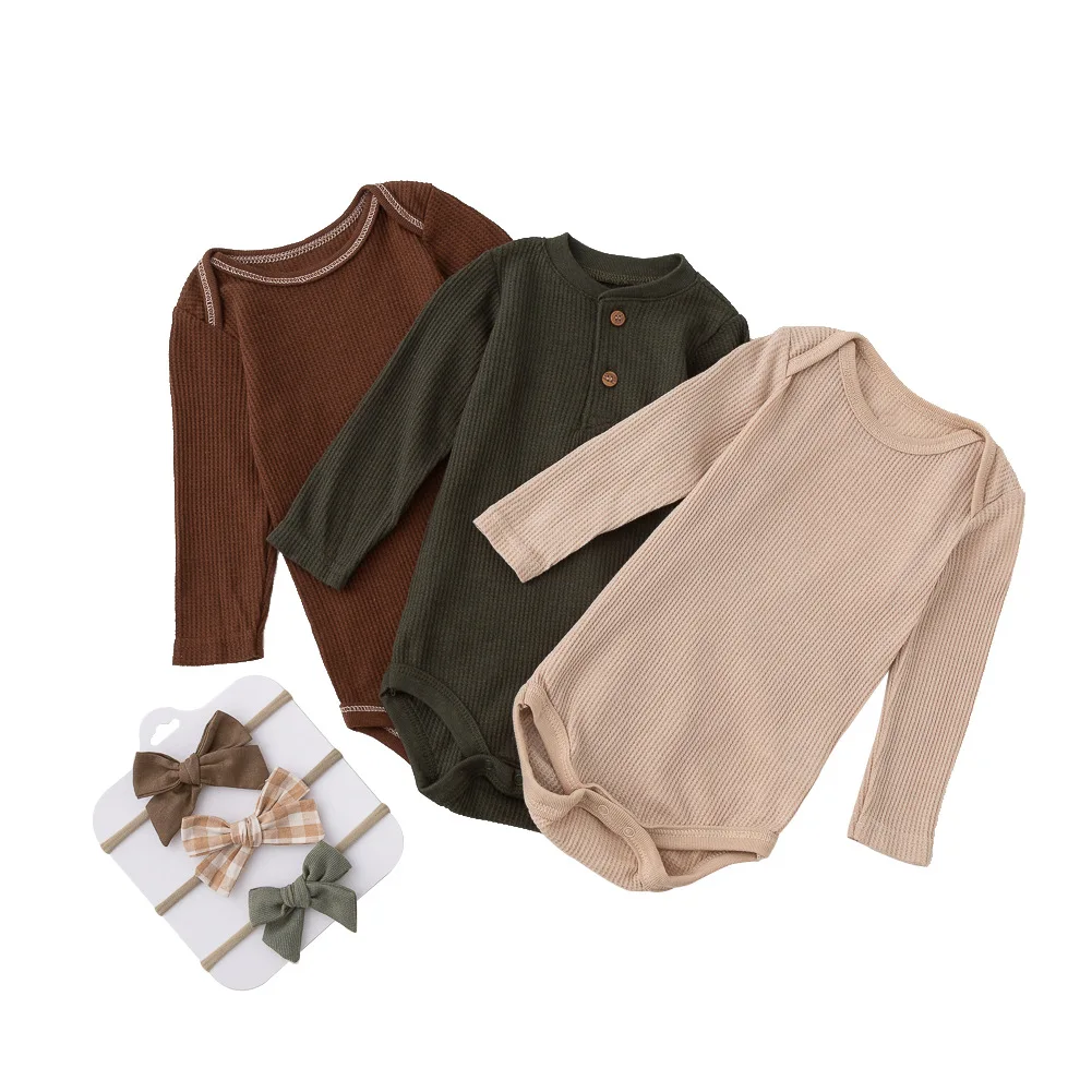 80cm 무료 사이즈 3 세트 베이비 바디 슈트 여름 옷 솔리드 코튼 Romper 신생아 유아 점프 슈트 유아 삼각형 의류