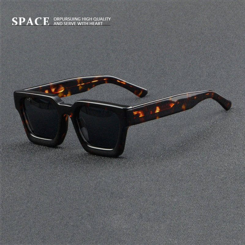 1439S new fashion sunglasses Top quality sunglasses UV400 acetate fiber tortoiseshell square frame sunglasses can be carved LOGO