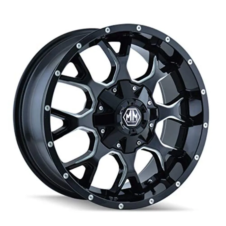 

WARRIOR 8015 BLACK/MILLED SPOKES 17X9 5-127/5-139.7 -12MM 87MM Wheel for Off-Road Use Aluminum Black with Milled Spokes High St