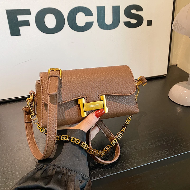 

New Retro Small Square Bags Female Trendy Simple Temperament Shoulder Bag Soft Leather Textured Portable Women Crossbody Bag Sac