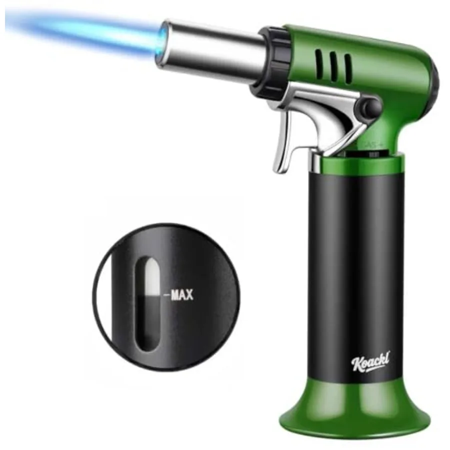 

Многоразовая бутановая горелка с предохранительным замком указателя уровня топлива, регулируемое пламя, идеально подходит для сварки смолы, более работает одной рукой, но