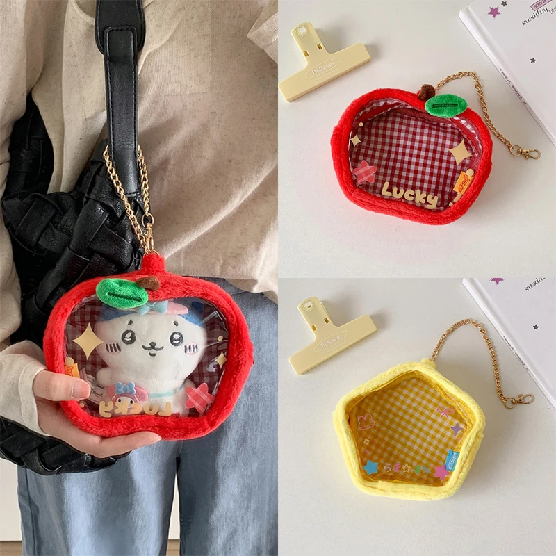 

Cute Shoulder Bag Pendant Creative Apple Star Design Display Storage Bag Dustproof Coin Purse Student Earphone Bag Gift Pendant