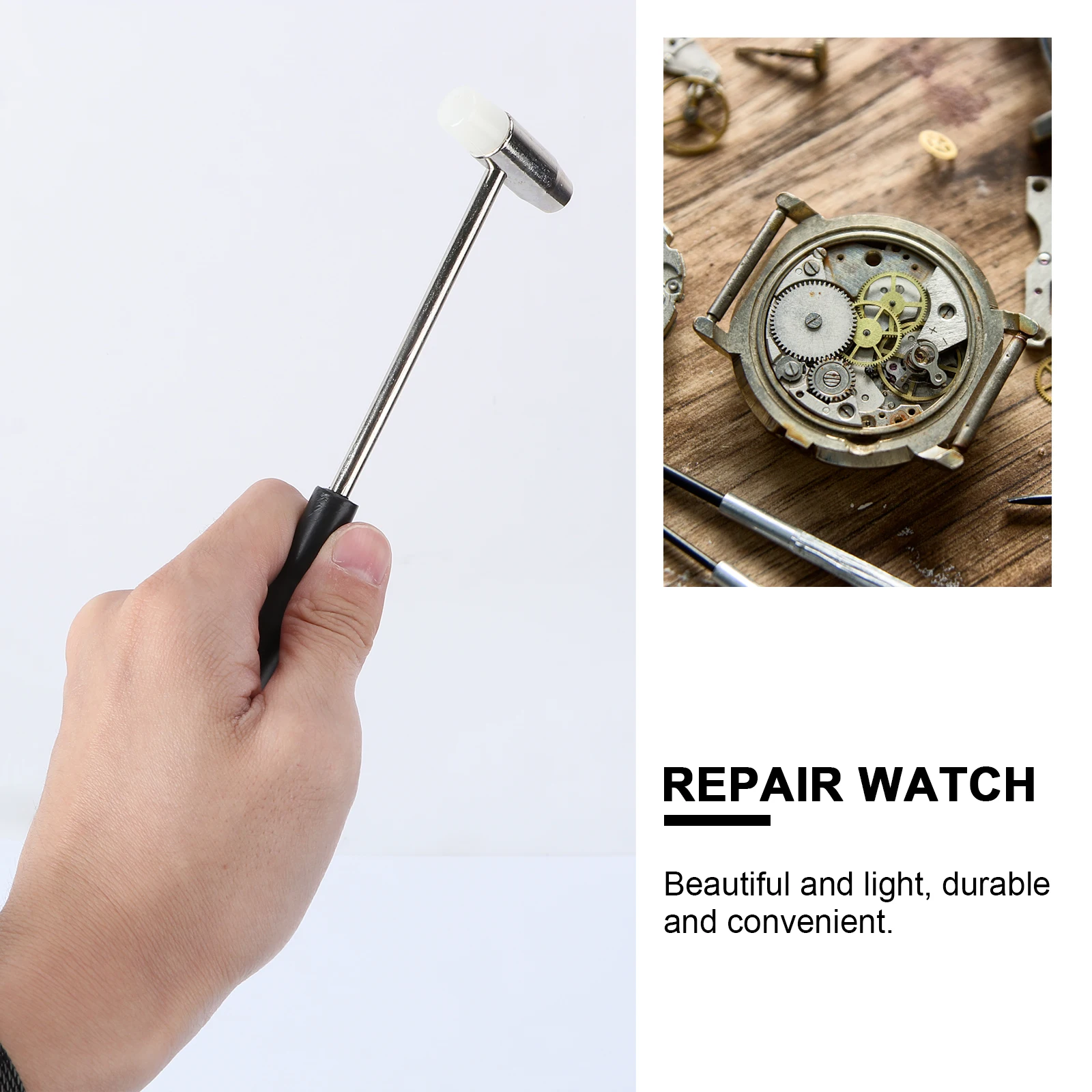 

Double Head Hammer Durable Iron Metal Tool Scratch Proof Watch Band Adjustment Tool For Jewelry Repair Watch Band Remover Repair