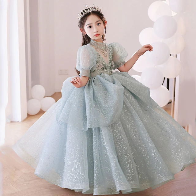 Teen Girls Formal Party Gown Puffy Tulle Princess Dress Little Girls Piano Performance Dress up Dresses Kids Evening Cocktail AliExpress