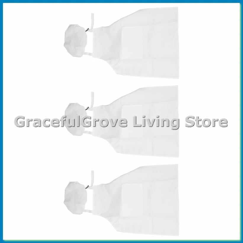 

Детский фартук из 6 предметов и шапка шеф-повара, регулируемый детский кухонный фартук для приготовления пищи и рисования-ABFB