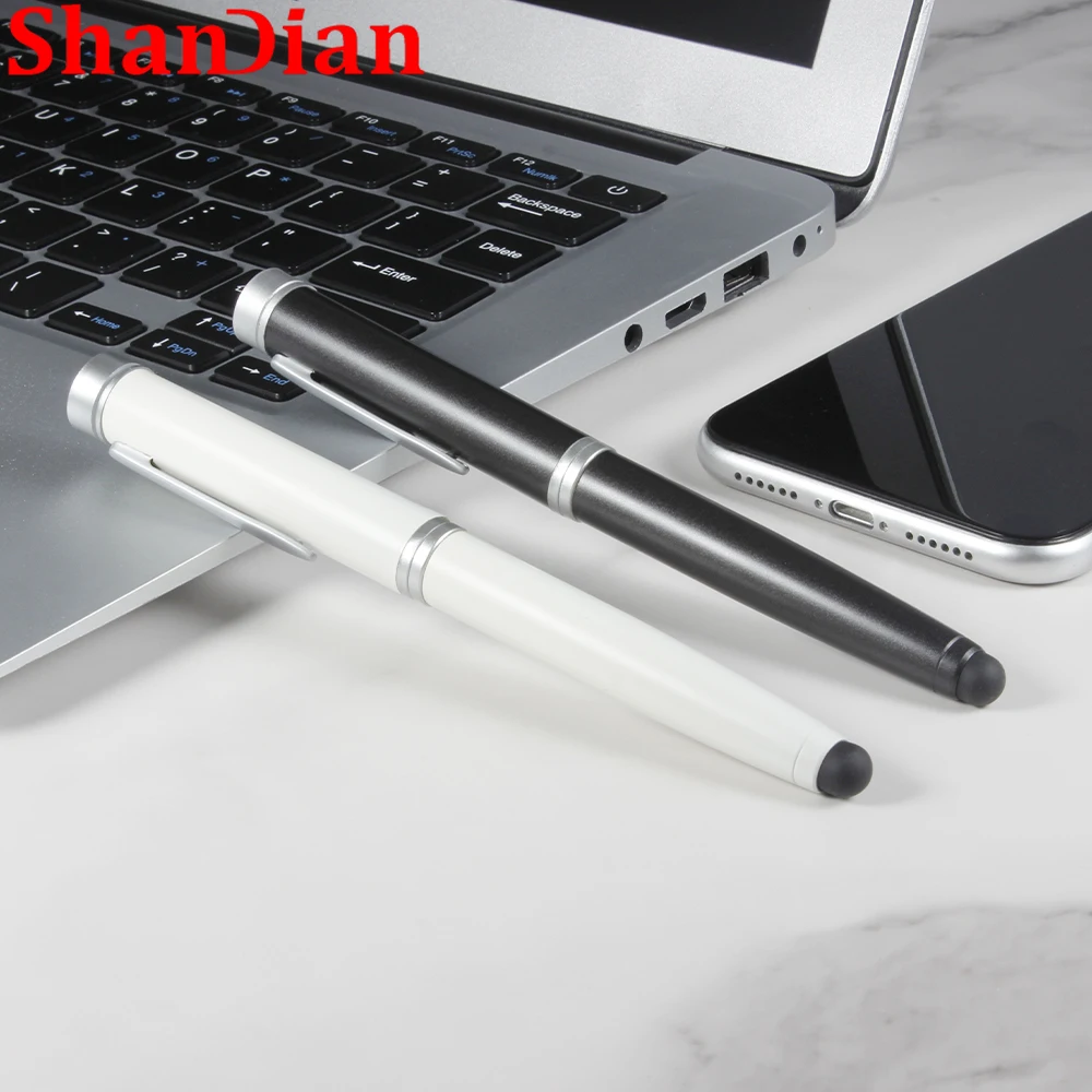 جديد USB فلاش حملة تعمل باللمس القلم تخزين الأجهزة الأبيض المعادن ذاكرة عصا الإبداعية الأعمال هدية القلم محرك 64 جيجابايت 32 جيجابايت 16 جيجابايت