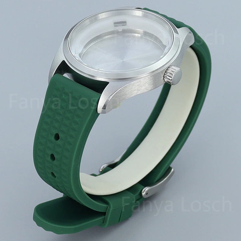 40mm High Quality Watch Case 316L Stainless Steel For NH35 NH36 NH34 4R36 Movement 33.6-34.3mm Dial Rubber Strap Modified pilot