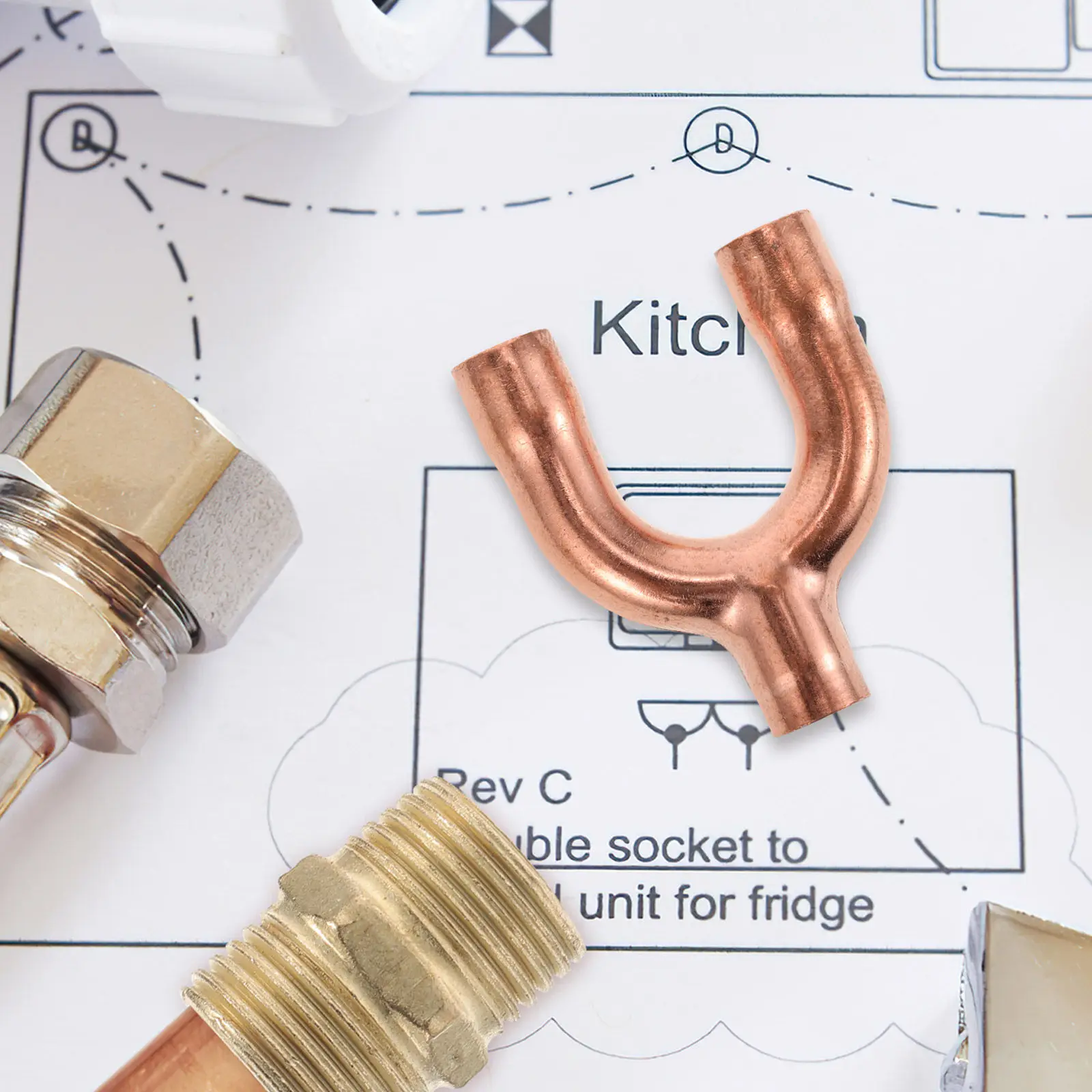Air Conditioner Copper Fitting Y Way Welding Connector Refrigeration Adapter Hvac Air Conditioning Refrigeration System