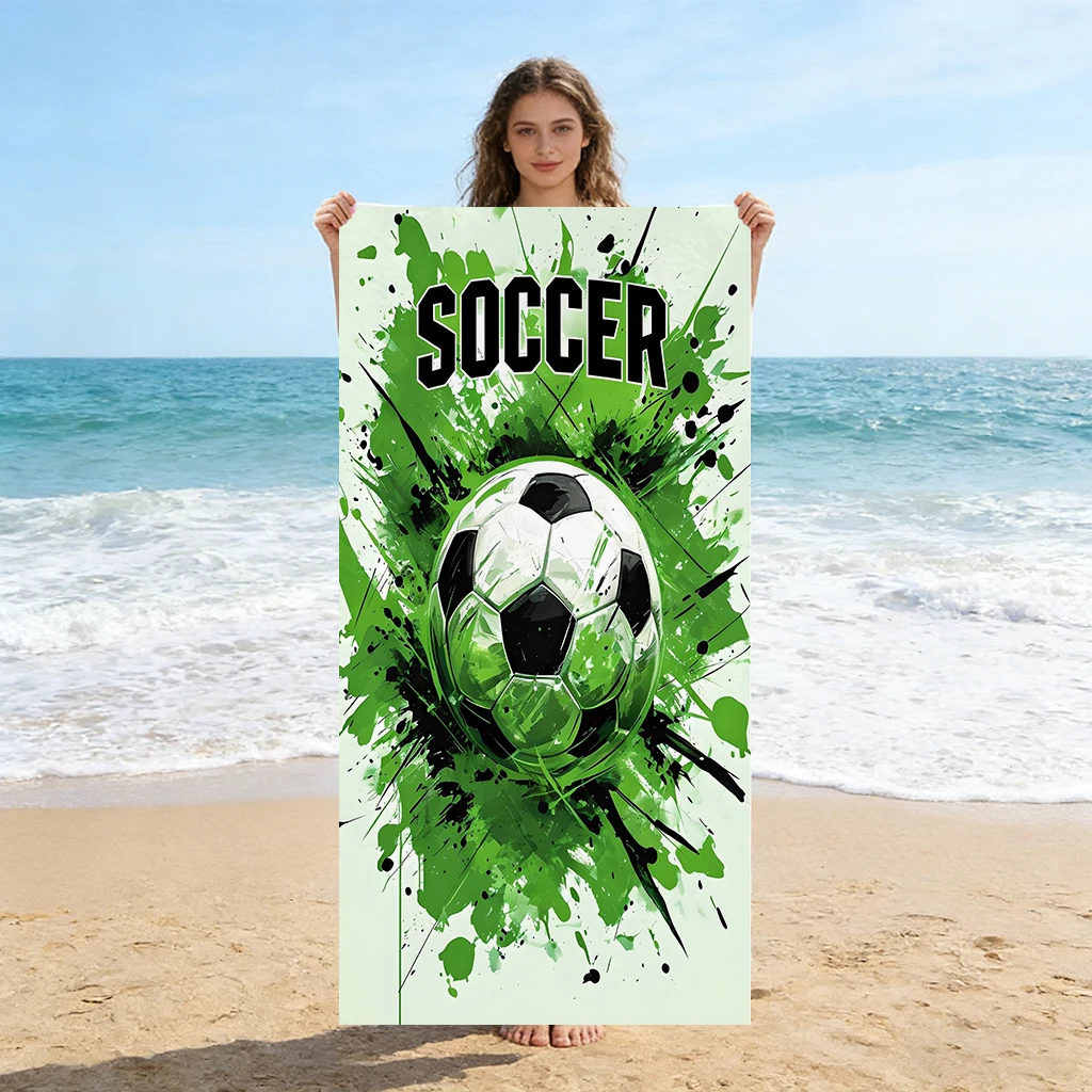 SOCCER Element Beach Towel Quick-drying Super Absorbent Suitable for Beach Vacation Pool Gym Summer Gift for Friends