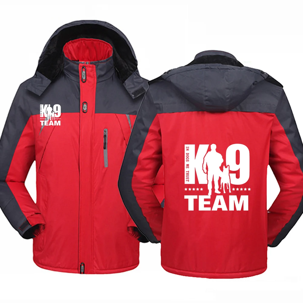 

2025 Hooded Coat Autumn And Winter Man's Thicken Warm Hoodies K9 Team Logo Print Cold Resistant Mountaineering Clothing Jacket