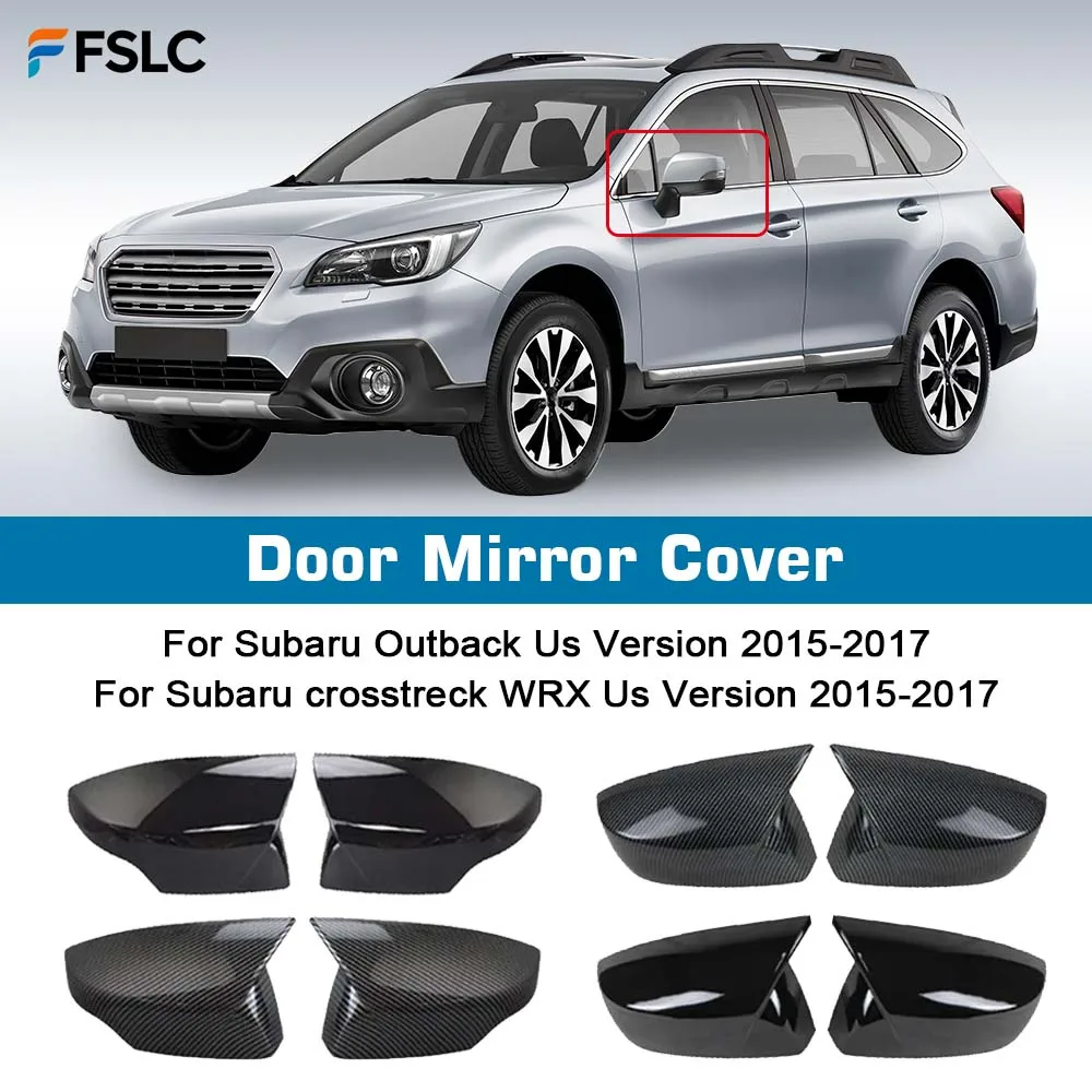 

⭐Genuine⭐ Car Decoration Carbon Fiber Glossy Black For US Subaru Outback Crosstrek WRX 2015-2017 Car Rearview Accessories