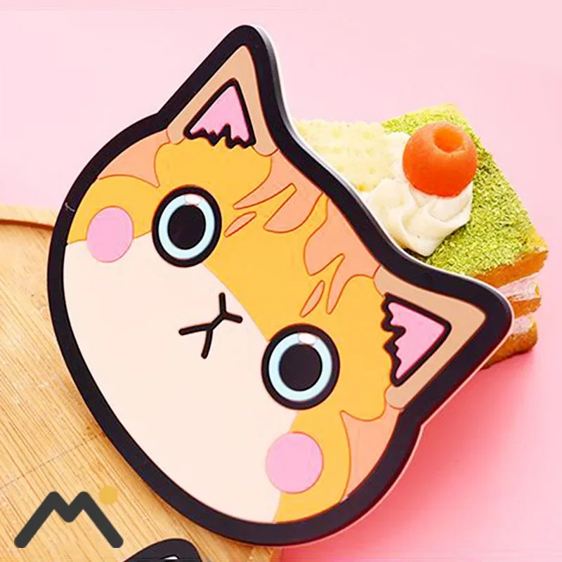 1 PCS Cartoon Cat Kitchen Tableware Mat Silicone Waterproof Table Placemat Heat Insulation Non-slip Bowl Mat Coffee Cup Mat