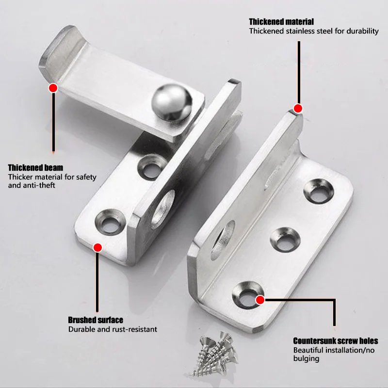 1PCS Flip Latch Slide Bolt Lock Door Buckle Barn Cabinets Security Door Pet Cage Garage Security Buckle Anti-theft Latches