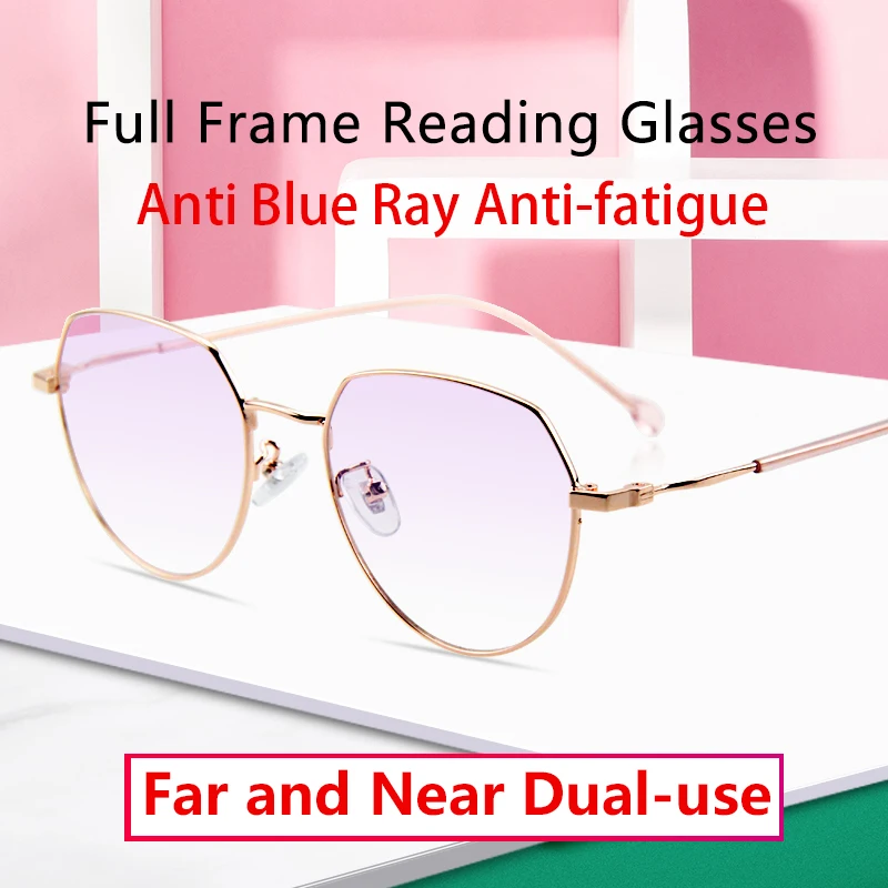 Bifocal Reading Glasses with Blue Light Blocking Lenses, Reader for Women Fashion Clear Ladies Designer Stylish  Eyeglasses