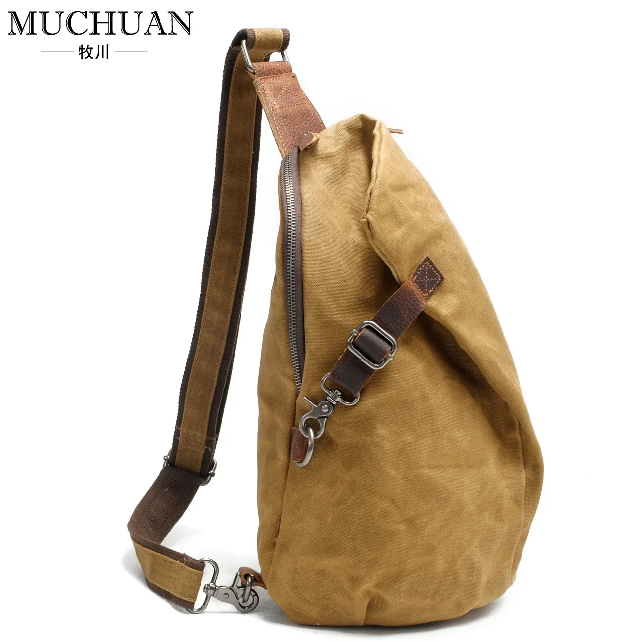 Retro Waterproof Batik Canvas Satchel Chest Bag Men\'s Shoulder Bag Casual Dumpling Type Back Chest Bag