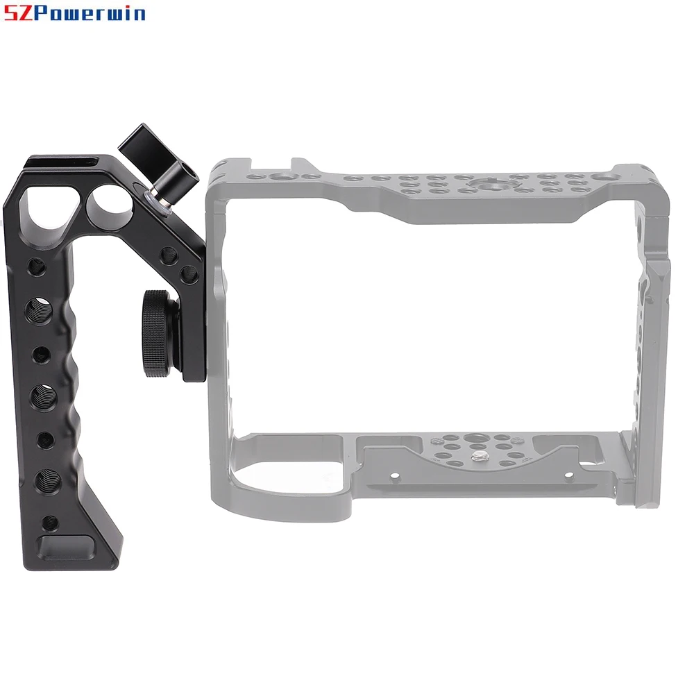 Alça superior de liberação rápida para gaiola de câmera – Aperto de elevação ergonômico com furos Arri, roscas de 1/4"-20 e sapata fria, DSLR/sem espelho