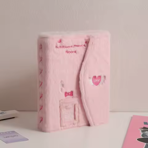 Cartoon Plush A5 Kpop Binder Photocard Holder Idol Photo Album Photocards Collect Book Kawaii School Stationery Picture Albums