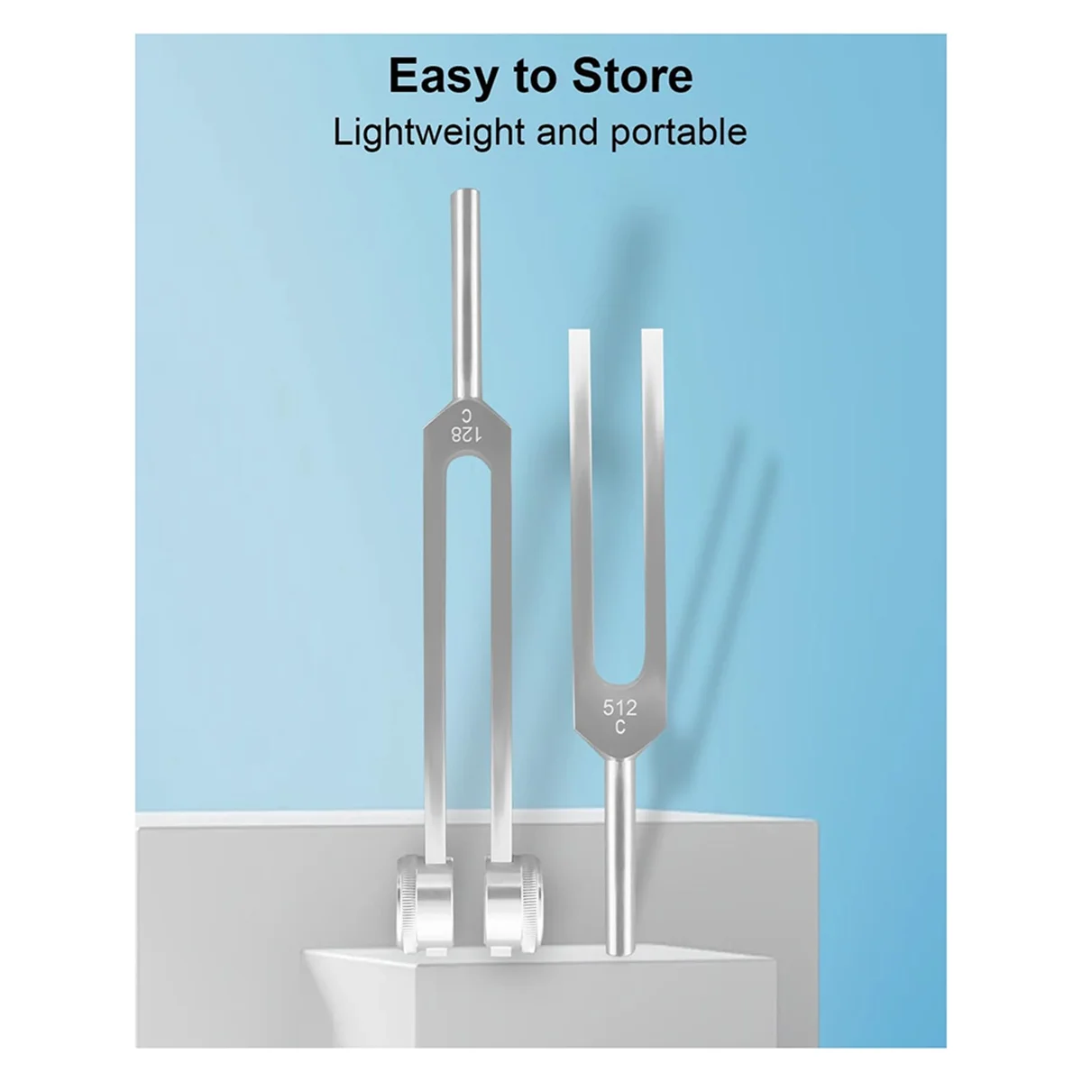 ABKO-Aluminum Alloy Tuning Fork Set, 128Hz 256Hz 512Hz 1024Hz Tuning Forks for Sound Yoga Meditation Relaxation