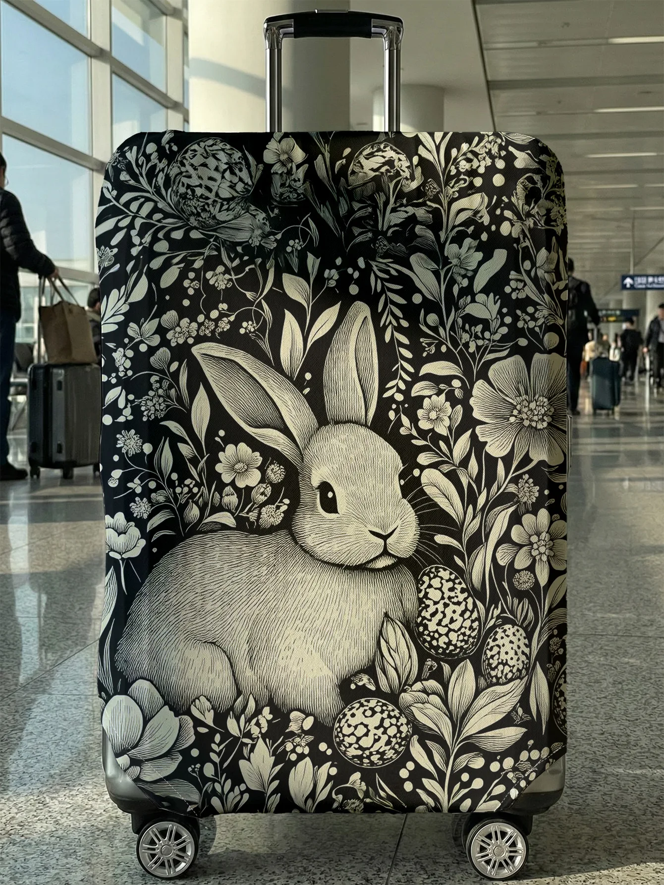 

Rabbit print luggage protection cover, suitable for 18-32 inch luggage covers, luggage handle gloves, travel accessories