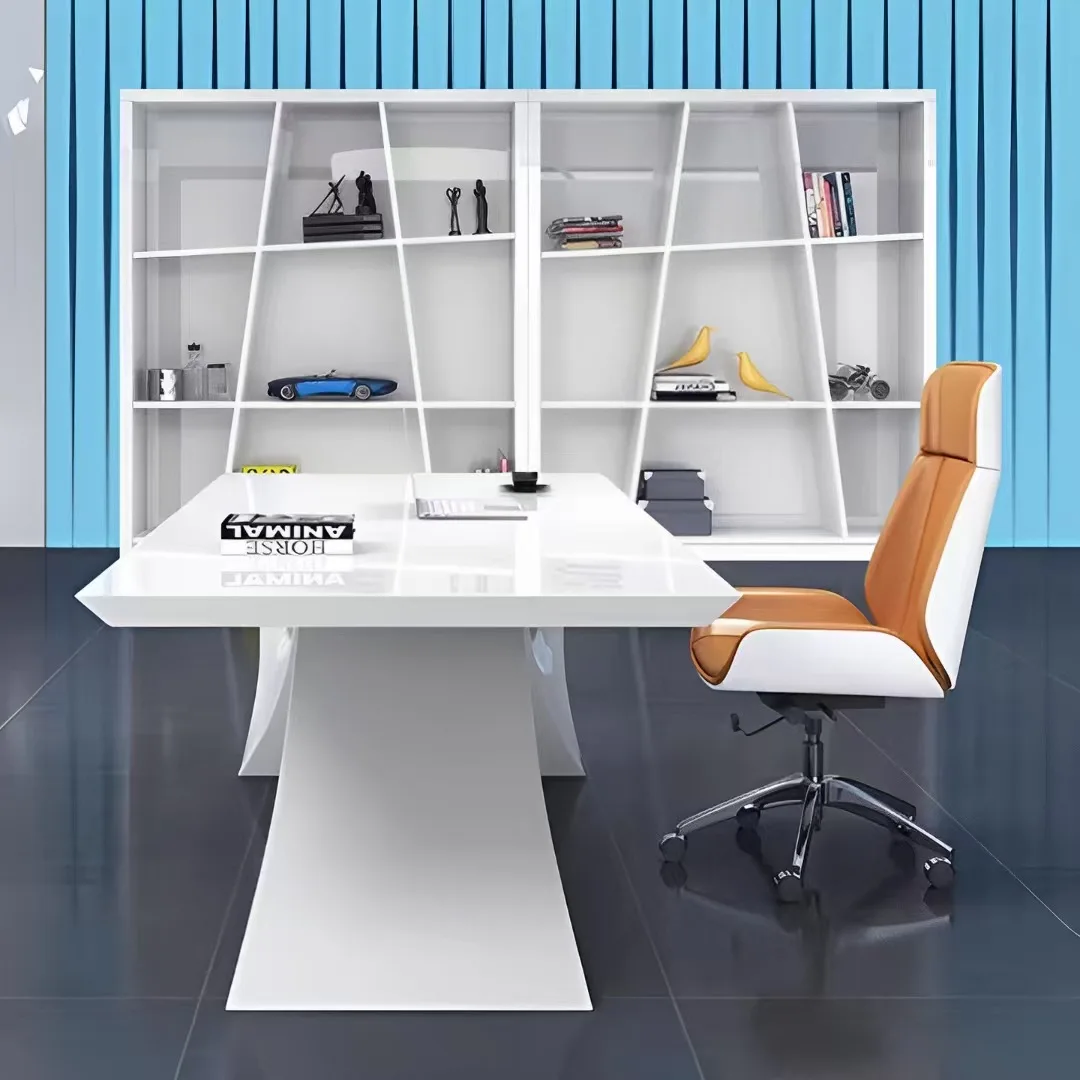 

single desk, simple modern light luxury boss table, female beauty salon boss manager table, consultation room table and
