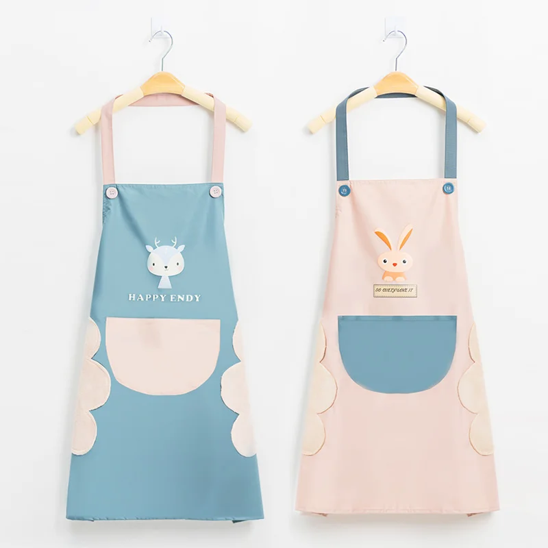 GIANXI Hand Towel Apron Waterproof Stain Home Kitchen Cooking Waist  Creative Cute Bear Hanging Neck Towel Apron Oversleeve