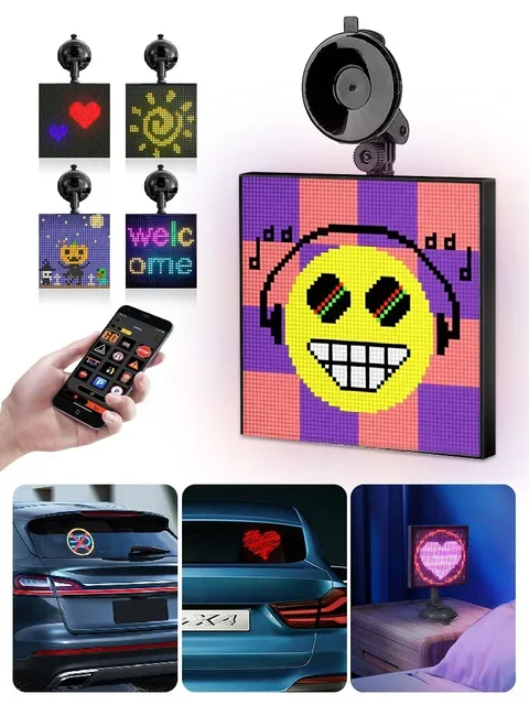 Panel kontrola aplikacji z ekranem inteligentna dioda LED pikseli RGB z programowalny wyświetlacz LED 32x32 do reklamy biznesowej tylnej szyby samochodu