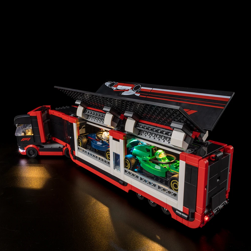 Kein Modell LED-Beleuchtungsset passend für LEGO F1 LKW mit RB20 & AMR24 F1 Cars City 60445 (Bauchblöcke nicht im Lieferumfang enthalten)