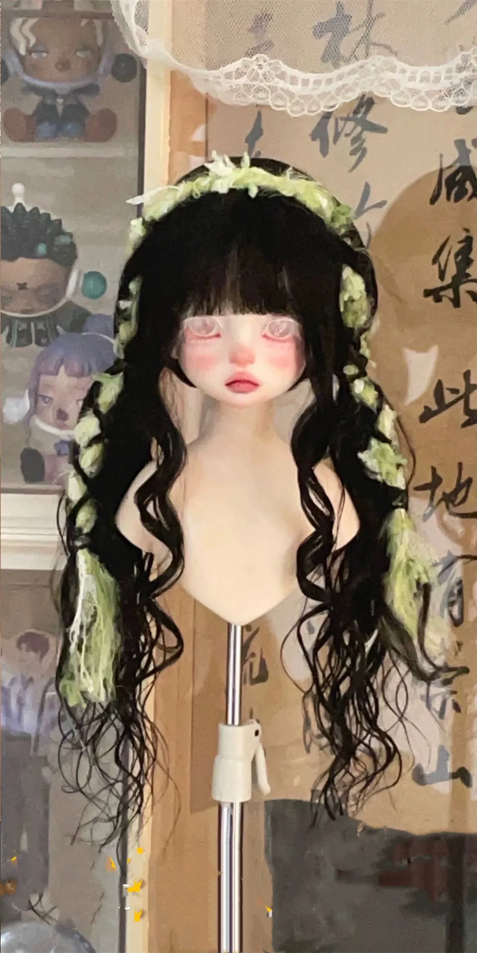 

Кукольные волосы ручной работы, аксессуары для волос, кукольные парики 1/4 1/6, парик из мохера BJD, кукольные волосы