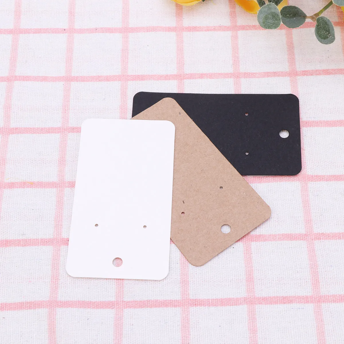 

300Pcs Kraft Paper Earring Cards Brown White Black Ear Studs Display Holder for Jewelry Packaging Storage Exhibition