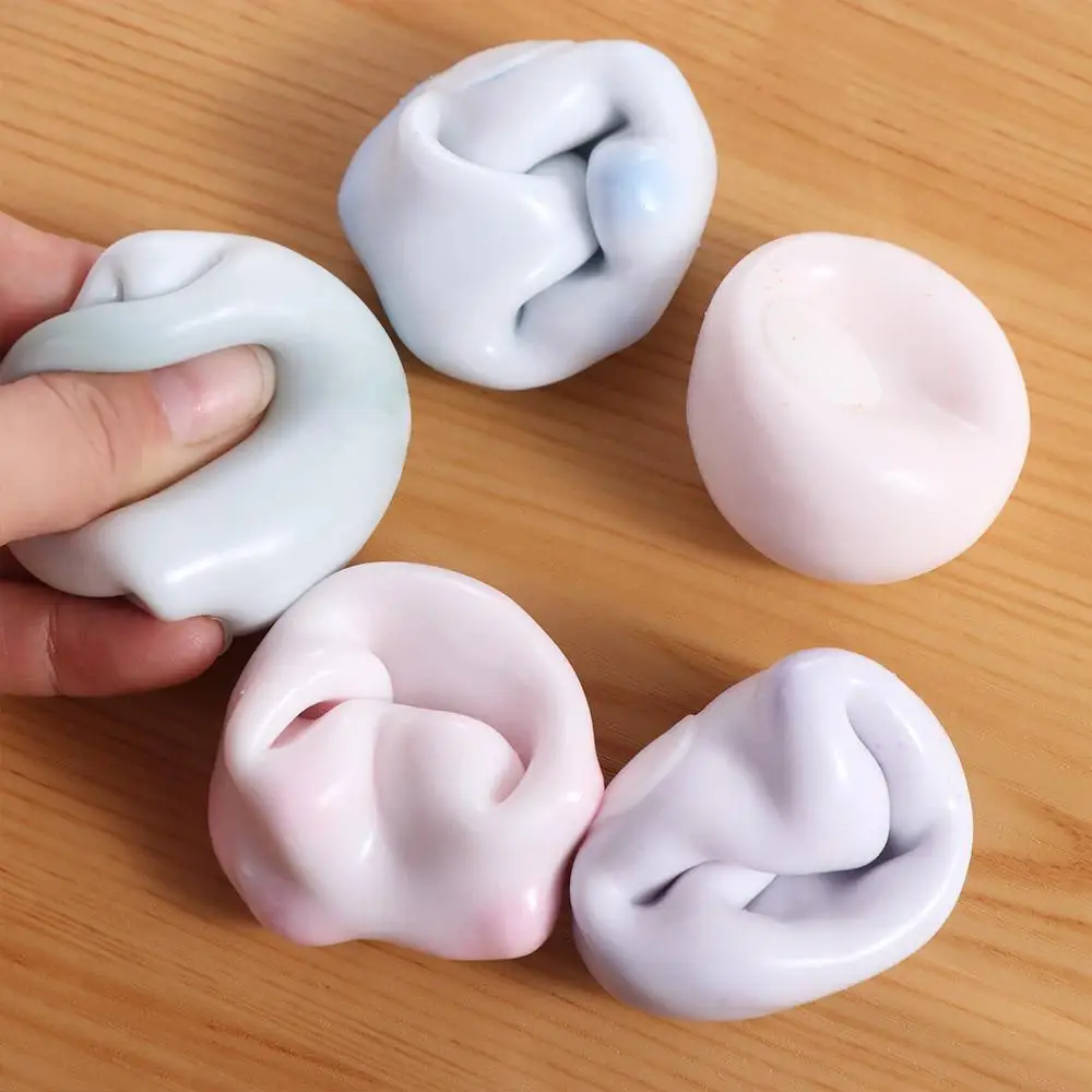 จําลองข้าวเหนียว Dumpling Squeeze ของเล่น Super Soft Elastic Hand Made Ball Pinch ของเล่นสร้างสรรค์สีสันช้า Rebound ของเล่น