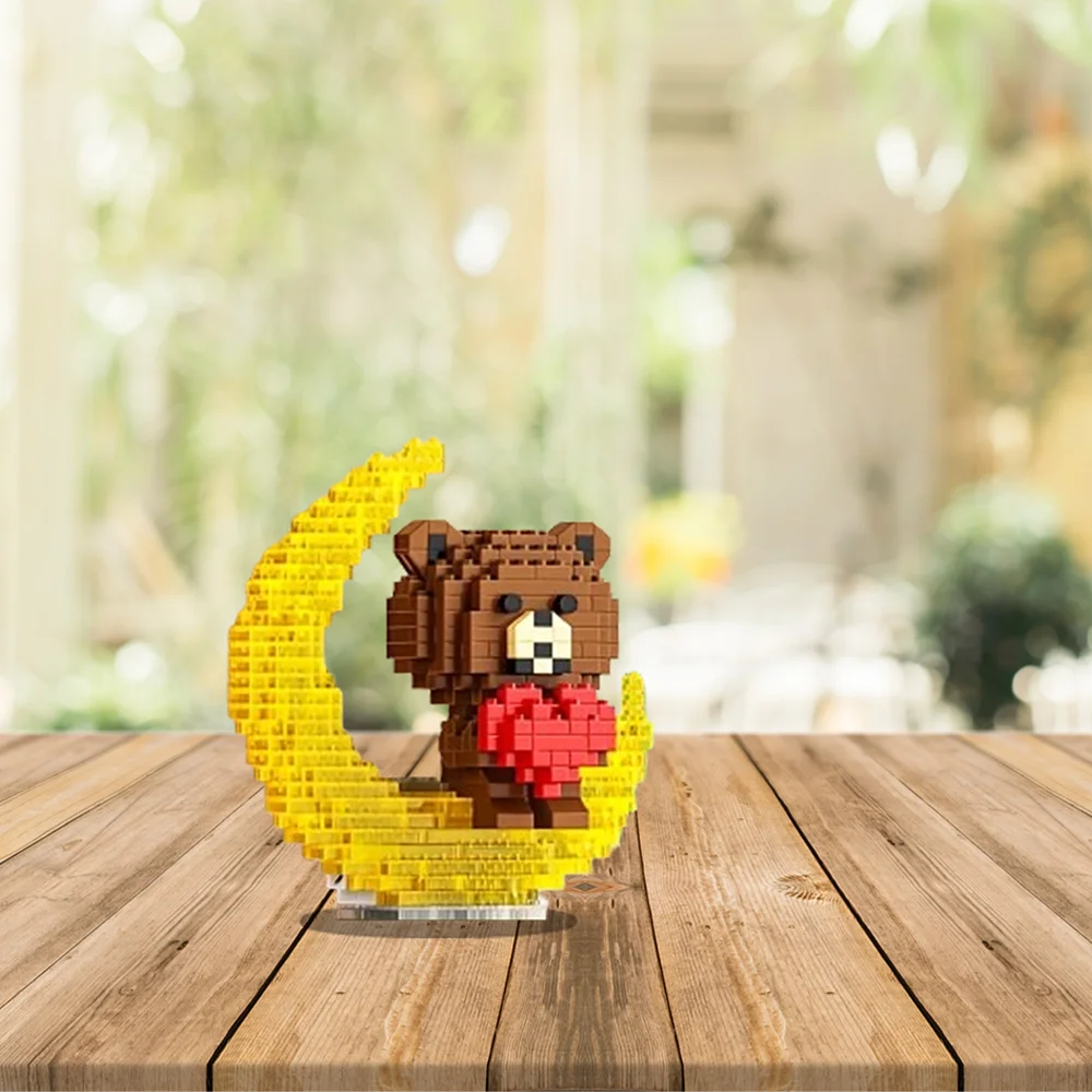 مكعبات بناء مضيئة على شكل دب لطيف - هدية عيد ميلاد تعليمية مثالية للأصدقاء! (بدون قاعدة) #2